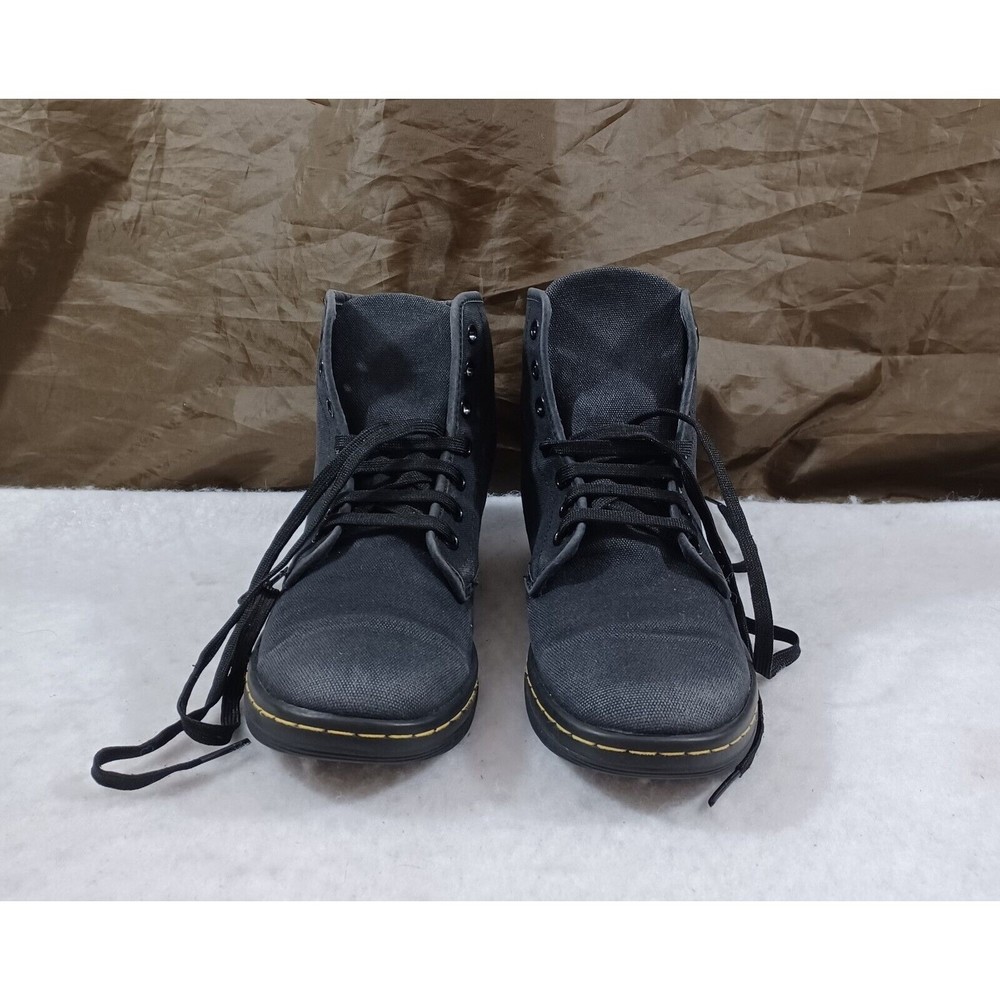 Doc Dr Martens Shoreditch Black Ankle Boots Canvas Lace-up Sneakers Women US 8